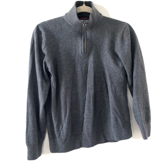 UNTUCKit Other - UNTUCKit Mens Size Large Gray Merino Wool 1/4 Zip Long Sleeve Pullover Sweater